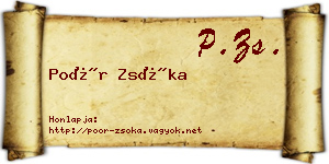Poór Zsóka névjegykártya